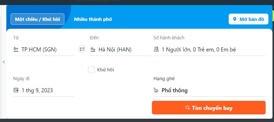 giá vé máy bay Sài Gòn Hà Nội